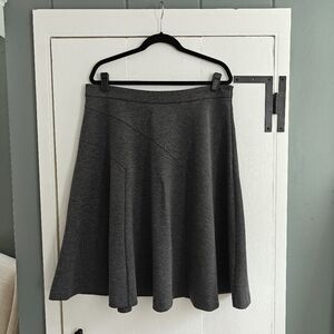 Halogen Womens Black Grey Flat Front Knit Stretch Fit and Flare Midi Skirt